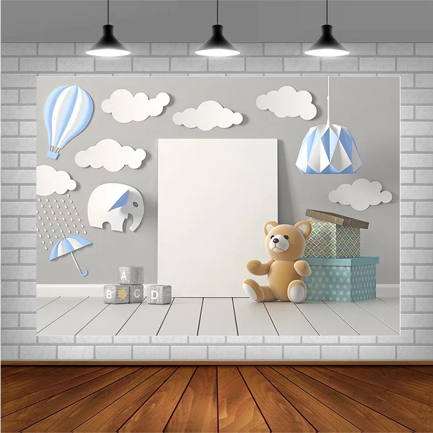 Avezano фоны для фотосъемки детский душ 3D мультфильм Медведь облако фотостудия