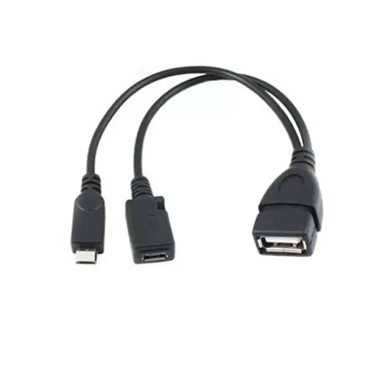 2 в 1: Кабель MicroUSB к USB адаптер OTG Мощность сплиттер Y кабель с портом папа для Мама