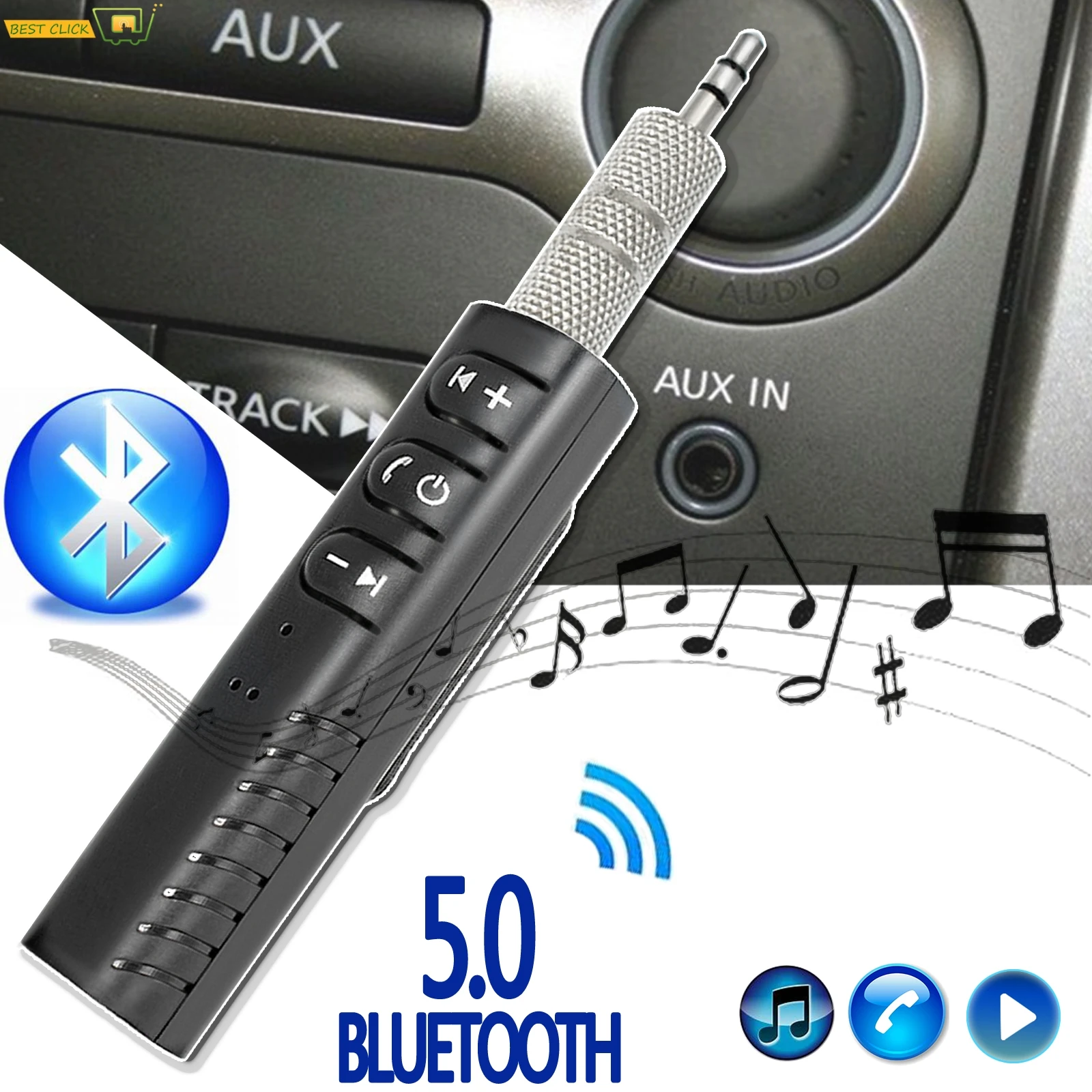

Bluetooth 5.0 Car Music Audio Aux Headphone Reciever 3.5mm Jack Wireless Adapter for iphone MP3 TV PC Bluetooth Transmitter
