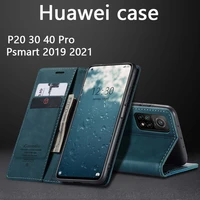 phone case suitable for huawei p20 30 40 pro mate 30 magnetically absorbed mobile retro flip plug card anti fall protective case
