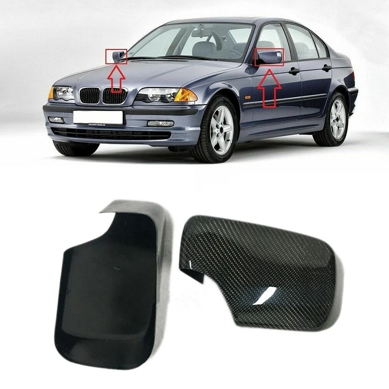 

Car Door Rearview Mirror Cover Cap L&R Side Carbon Fiber Type for BMW E46 1998-2005