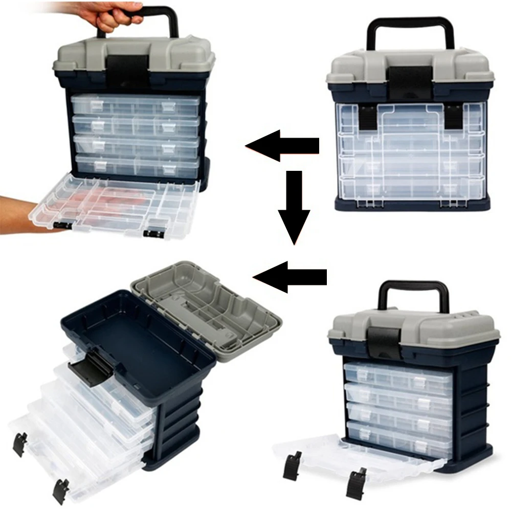 

Portable Multi-function Fishing Tackle Box Big Fishing Accessory Storage Box Fishing Tackle Box In Stopck
