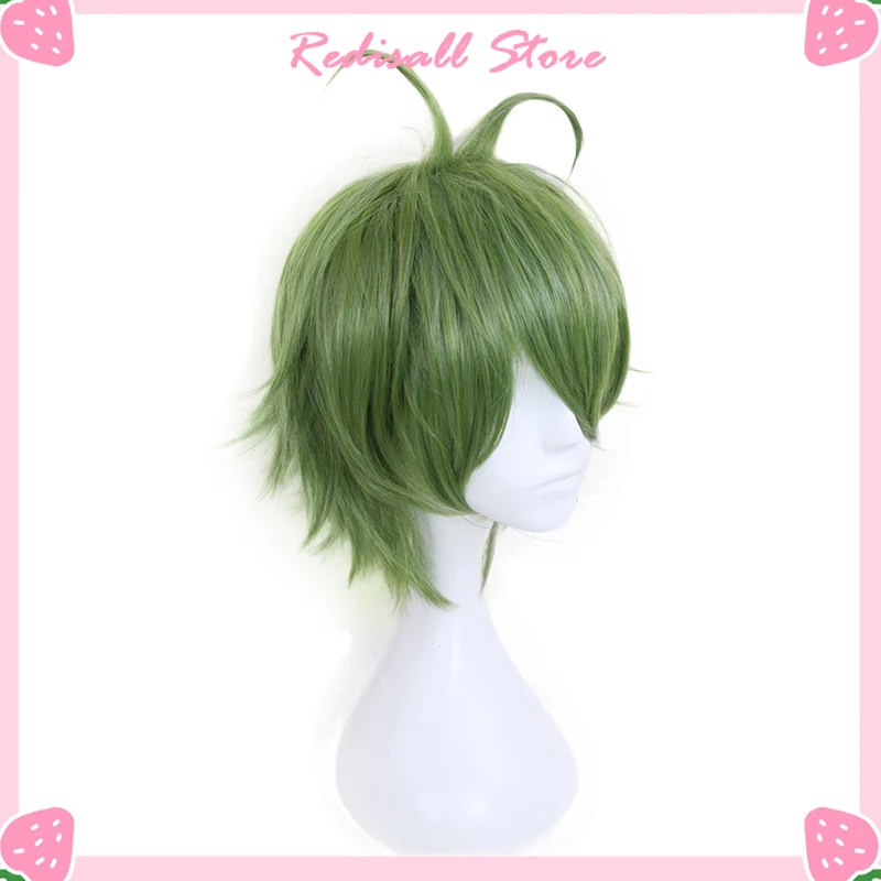 Парик для косплея гангаро ронпа V3 термостойкий короткий взрослых зеленый цвет