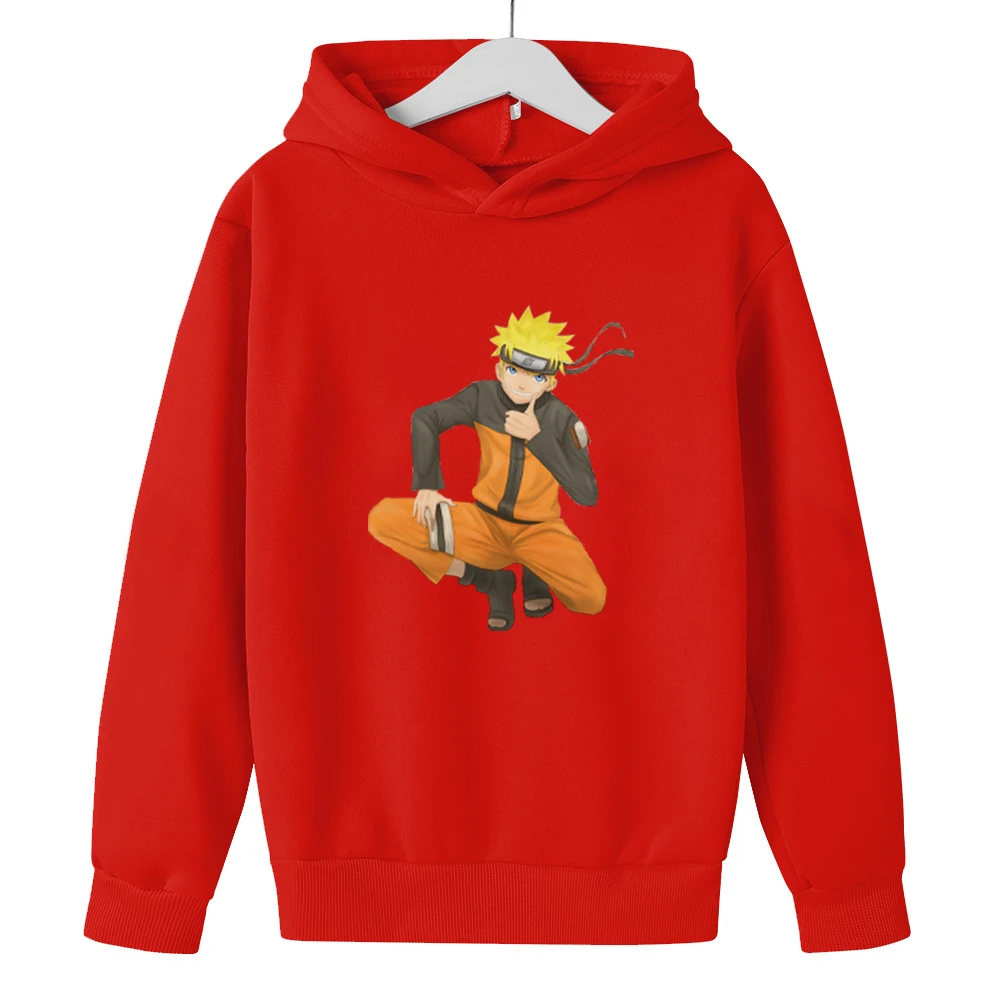 

2021 Spring and Autumn Boys and Girls Anime Cartoon Print Pullover Hoodie Children Long-sleeved Sweater 4-14 Years Old Clothes