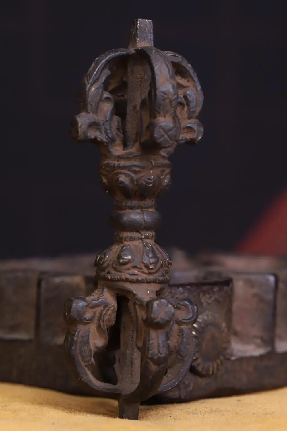 Коллекция тибетских храмов 4 дюйма старая бронза пять делений буддистская утварь