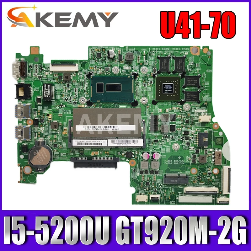 

Новая материнская плата для ноутбука Lenovo YOGA 500-14IBD S41-70 U41-70 FLEX3 1470 FLEX3-1470 14217-1M mainboard I5-5200U GT920M-2G