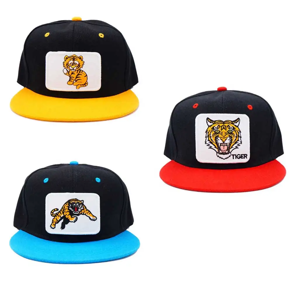 

Винтажная Классическая бейсболка в стиле хип-хоп с плоскими полями и вышивкой тигра, Кепка-тракер