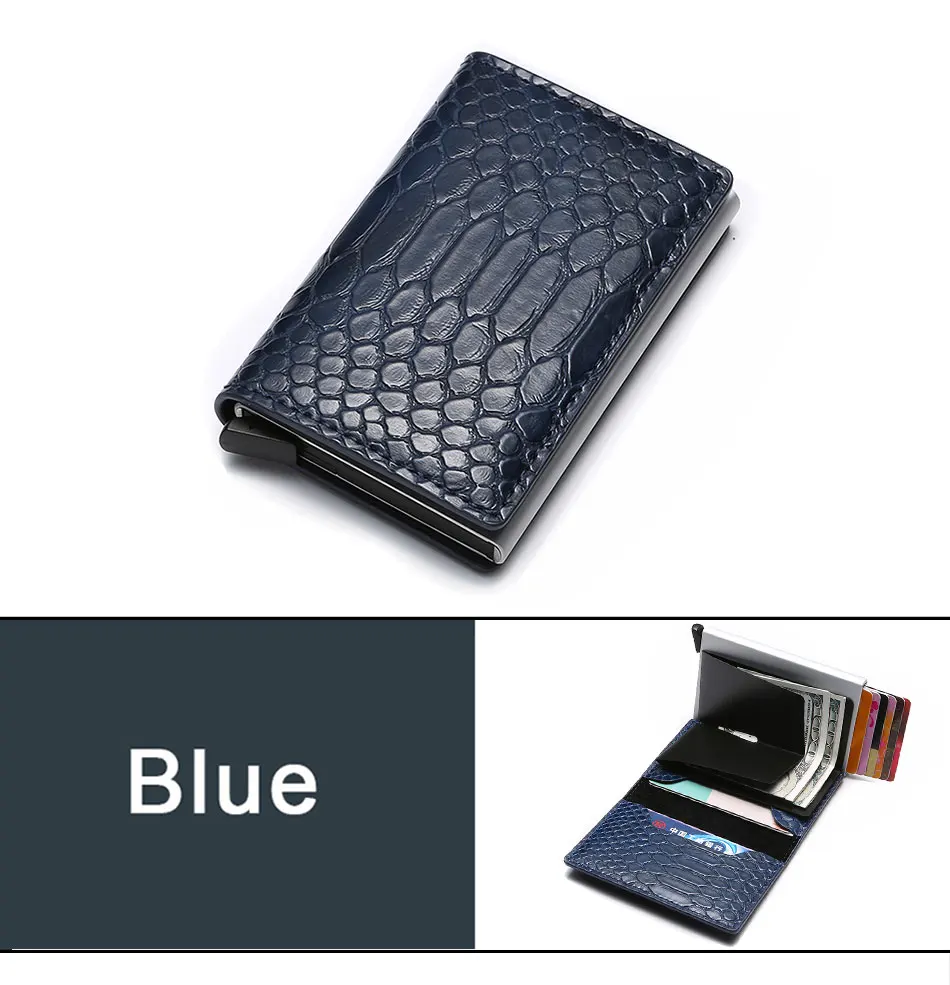 RFID визитница, мужские кошельки, тонкая карта, сумки для денег, черный мужской кошелек, маленький кожаный бренд, тонкие мужские кошельки из змеиной кожи