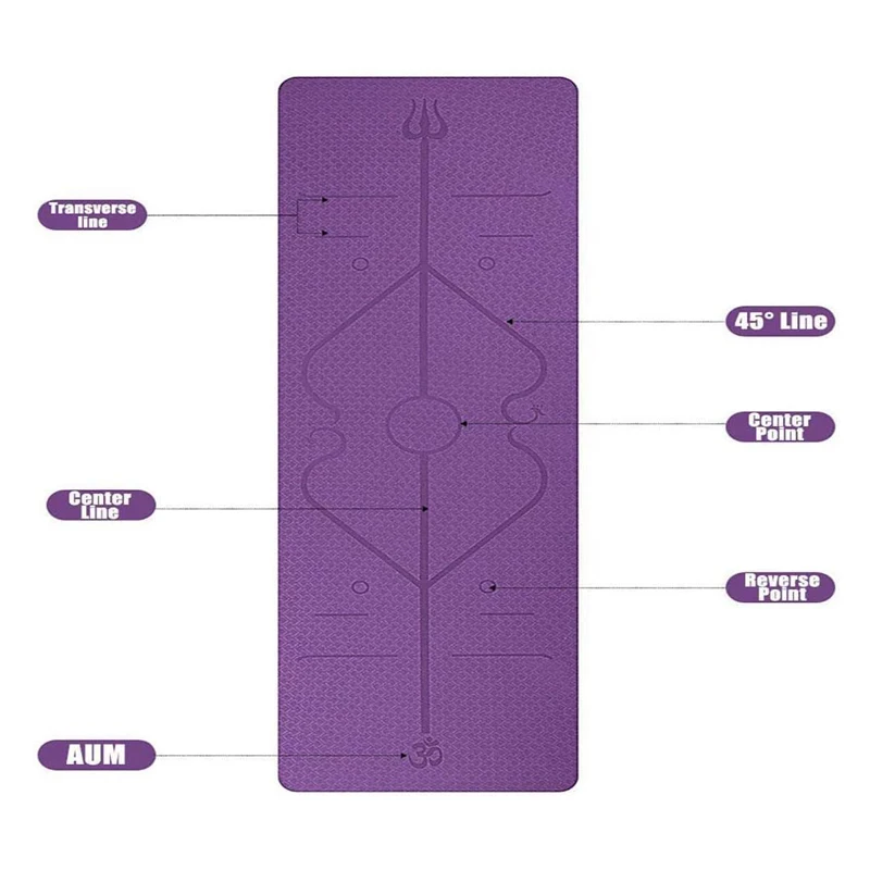 Коврик для йоги с позиционной линией коврики фитнеса и гимнастики двухслойные