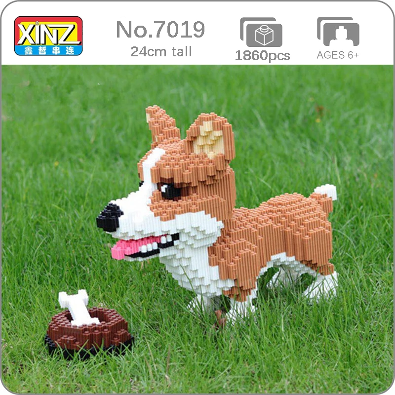 Xizai 8034 валлийская корги собака животное кость домашнего питомца 3D модель сделай