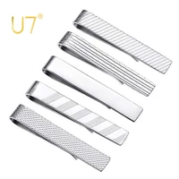 u7 5 pcs tie clips for men tie bar clip set regular ties necktie wedding business tie pin clips grid pattern