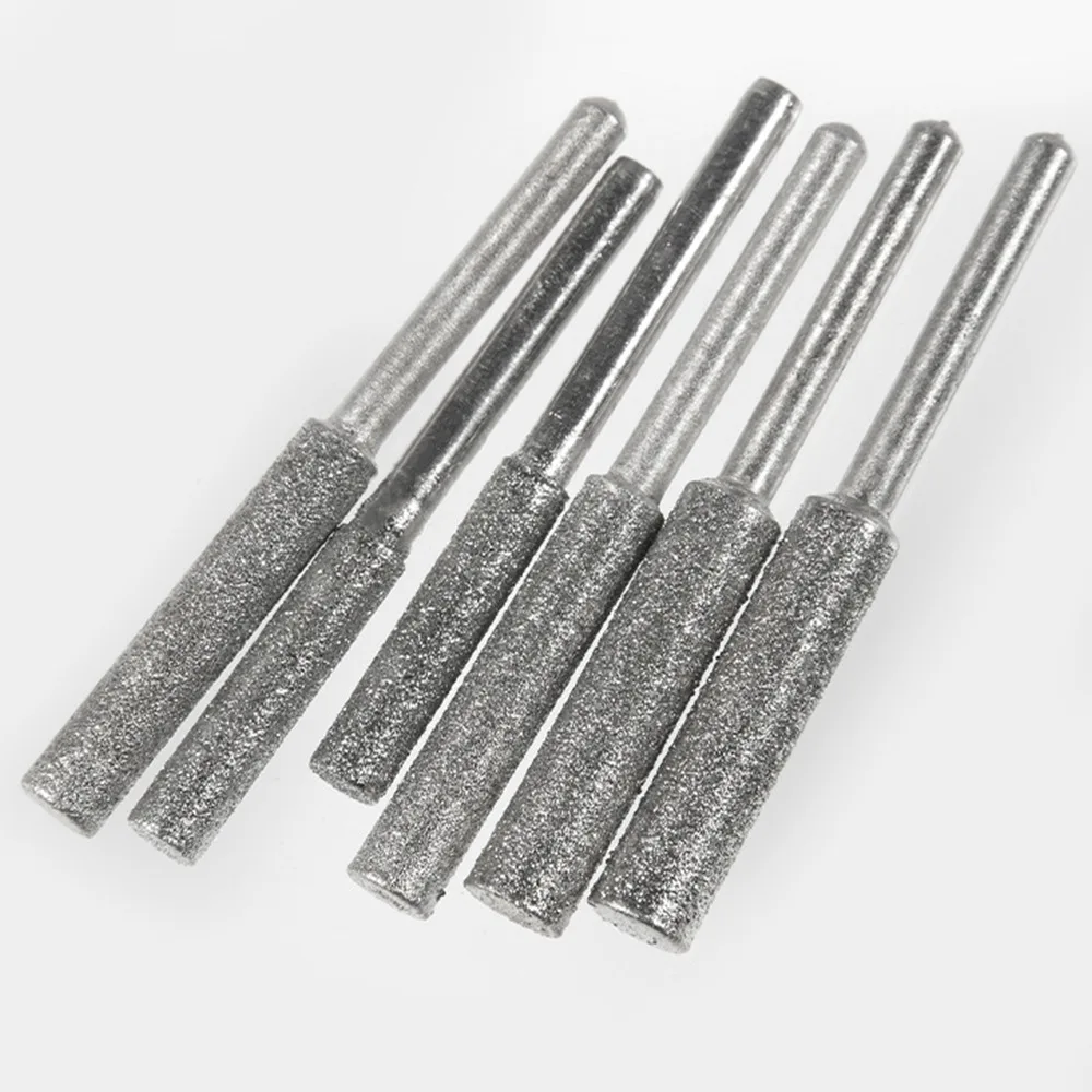 

Chainsaw Sharpener saw 5PCS diamond-coated cylindrical burr 4mm stone file chain saw grinding engraving grinding tool