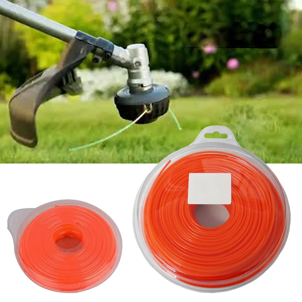 

Круглая нейлоновая соломенная веревка оранжевого цвета, триммеры, аксессуары для инструментов, диаметр 2, 4, 80 м, сменный вал катушки, леска д...