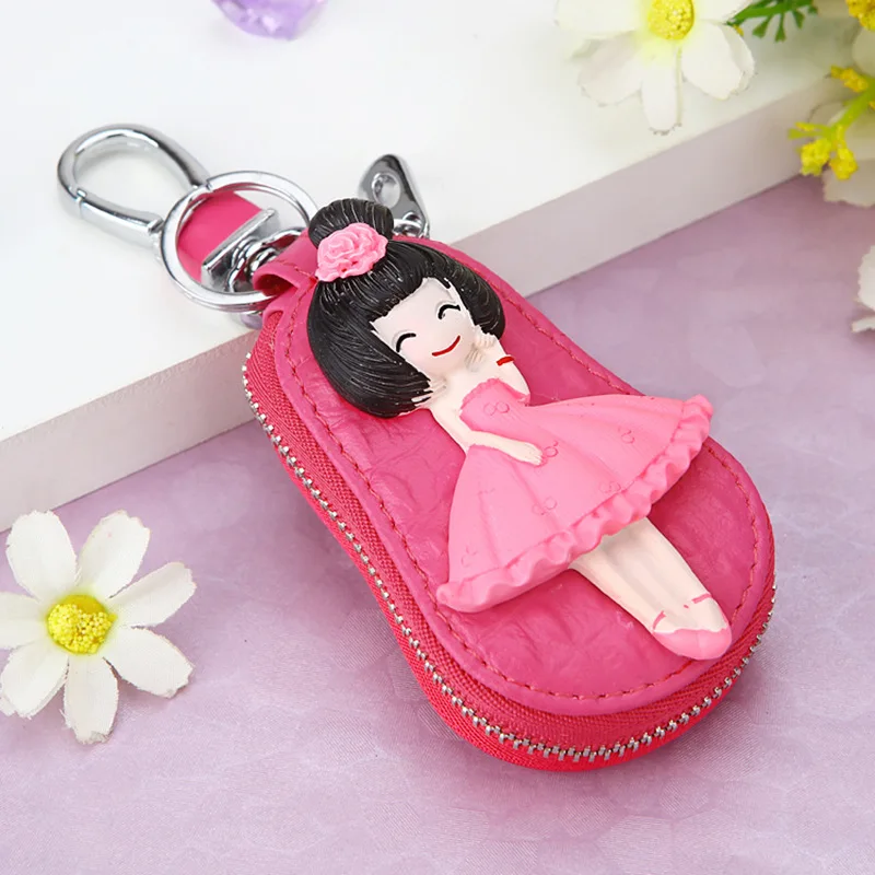 Style24 Милый мультяшный брелок Hello Kitty, модный кожаный кошелек на молнии, брелок для женщин и девочек, брелок для ключей, автомобильный Шарм, ювелирное изделие, подарок - Цвет: Style24