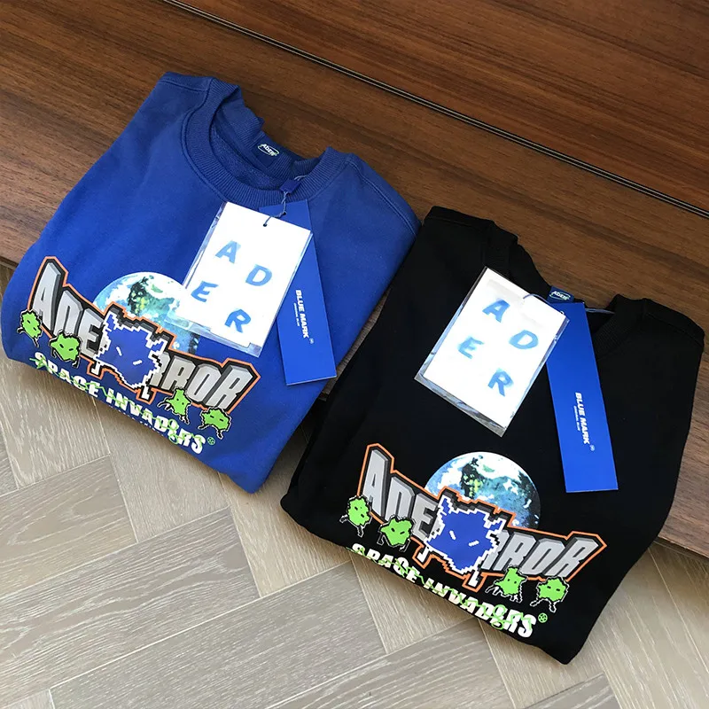 

Толстовка с круглым вырезом для мужчин и женщин, корейский свитшот с принтом инопланетянина и вторжения, с надписью «Ader error», 2020FW