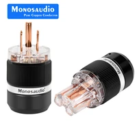 monosaudio m101f101 pure copper us power plug us version ac power plug connector hifi mains power plug connector pure copper