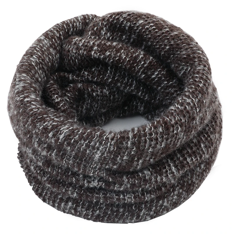 Теплый зимний шарф-кольцо Женский вязаный Модный снуд шарфы мужские шейные