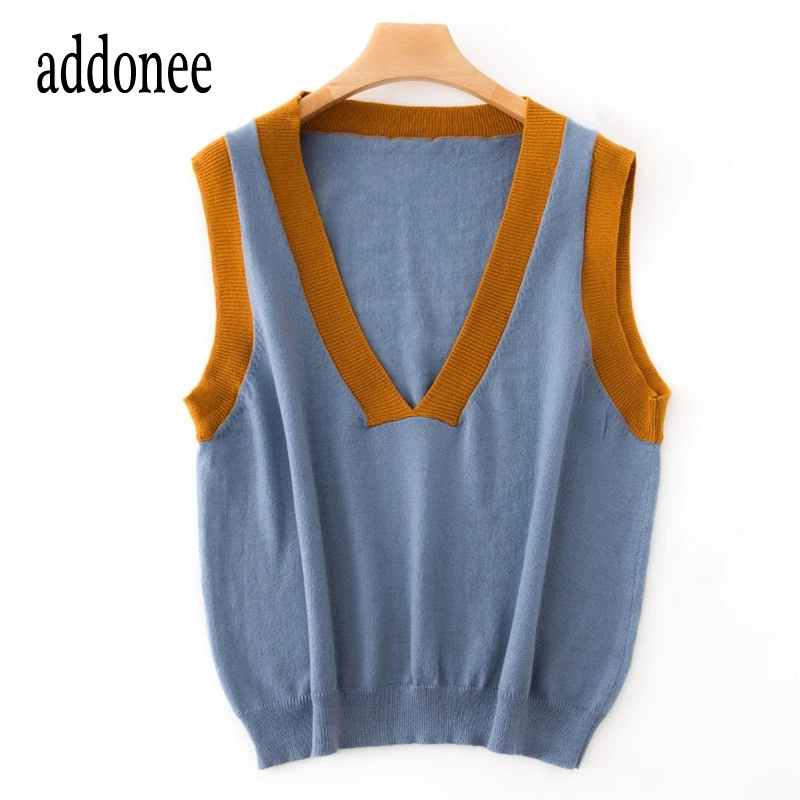 Женский трикотажный жилет мягкий Свободный Повседневный из кашемира с вышивкой