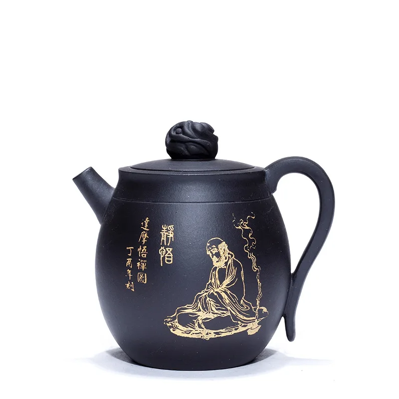 

Yixing purple clay teapot Jingwu teapot black mud master Chen Yun mixed batch capacity 270