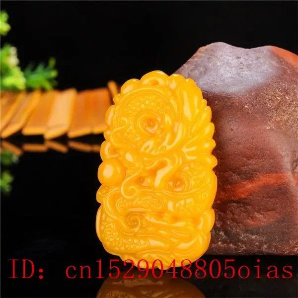 Натуральный желтый Нефритовый камень дракон кулон Китайский жадеит ювелирные