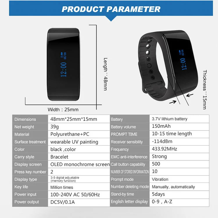 Беспроводной стол пейджер высокое качество Услуги кнопка вызова Системы с