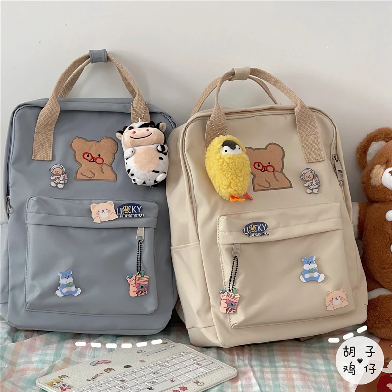 

YJ589 2021 new cute bear girl casual backpack Korean school bag student backpack