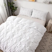 fashion bedding set pinch pleat duvet cover sets with sheets fitted flat quilt cover pillowcase white 3d plaid home textiles