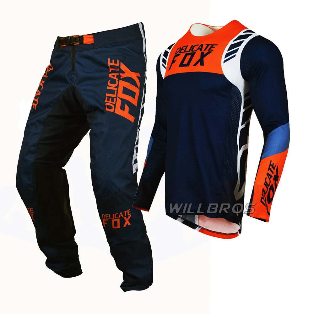 

Delicate Fox Gear Set Jersey Pants MX Combo Motocross Outfit BMX Race Dirtbike Moto Cross UTV Suit ATV Off-road Kits For Men