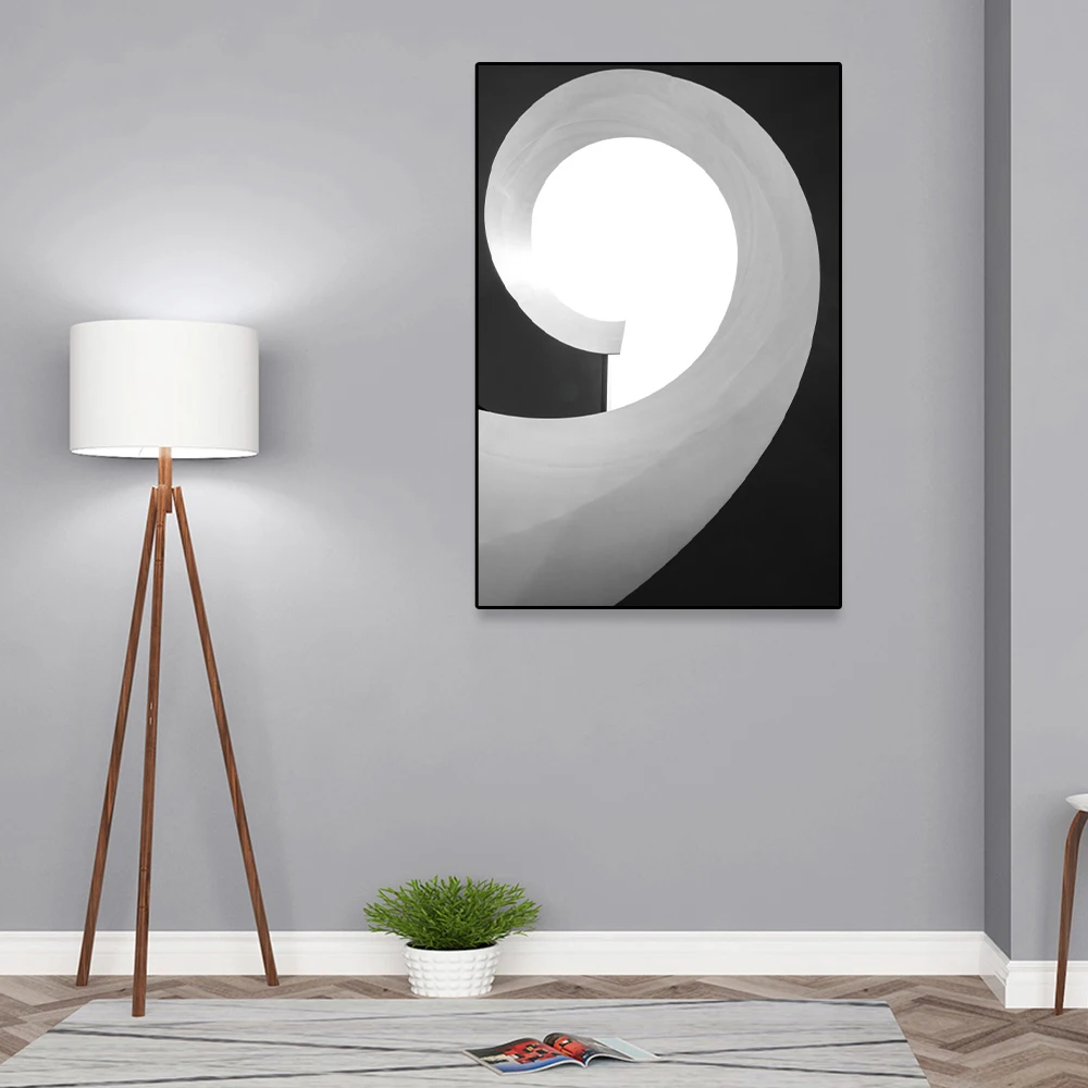 

Laeacco Fashion Canvas Posters Painting Simplicity Abstract Black White Pattern Printing Wall Pictures Home Living Room Decor