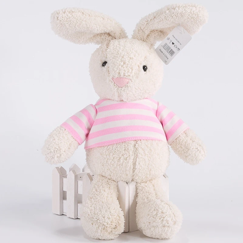 

30cm Dress Rabbit Plush Doll Long Ears Animal Stuffed Plush Toy Baby Soft Sleeping Mate Plush Toys Rabbit Stuffed Plush Doll