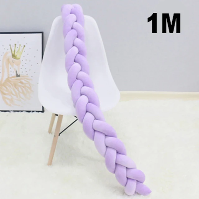 1M Purple 1 м/2 м/3 м длина новорожденного ребенка кровать бампер чистый плетение плюшевый узел кроватки бампер детская кровать защита для кроватки Декор детской комнаты - Цвет: 1M Purple