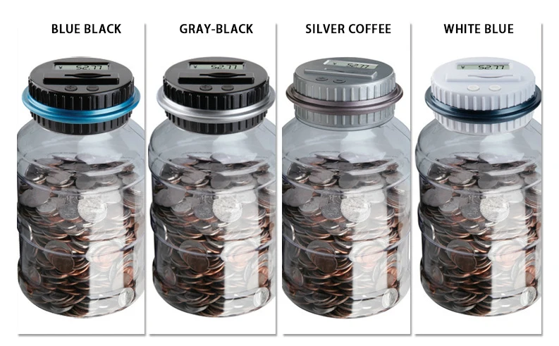 

Top-Inmax Gift LCD Monitor Multi-purpose Plastic battery money Euro US Dollar box atm kids plastic electronic piggy bank