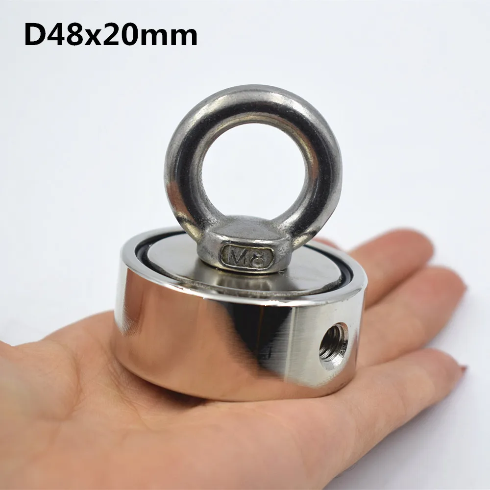 Сильный неодимовый магнит двухсторонний поисковый магнит крюк D48-D74* 28 мм супер мощный спасательный рыболовный Магнитный подстаканник - Цвет: D48x20mm Two Holes