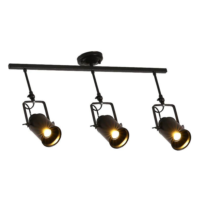 Один комбинированный 3 лампы светодиодная трековая лампа Кунг Ретро Лофт Винтаж 7