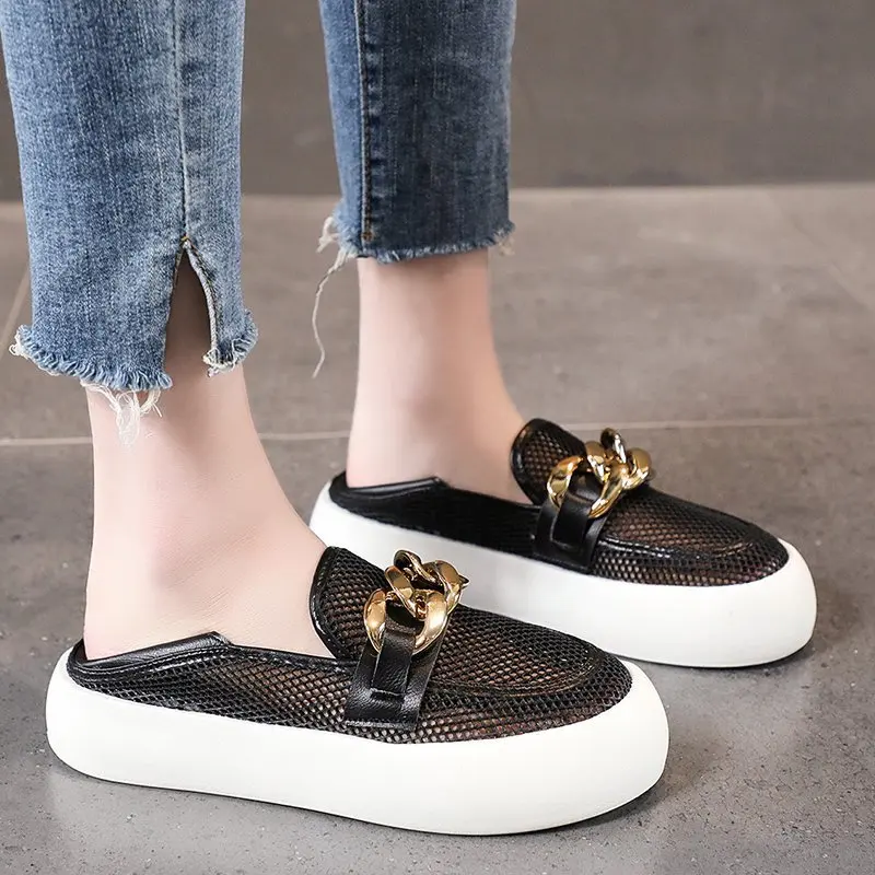 

2021 Women Casual Shoes New Spring Women Shoes Fashion Two Ways Sneakers Mesh Breathable Women Sneakers Black Shoes