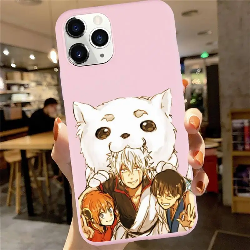 

HOT Anime GINTAMA Comics Phone Case Candy Color for iPhone 6 7 8 11 12 s mini pro X XS XR MAX Plus
