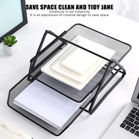 2021 office a4 paper organizer document file letter book brochure filling tray rack shelf carrier metal wire mesh storage holder