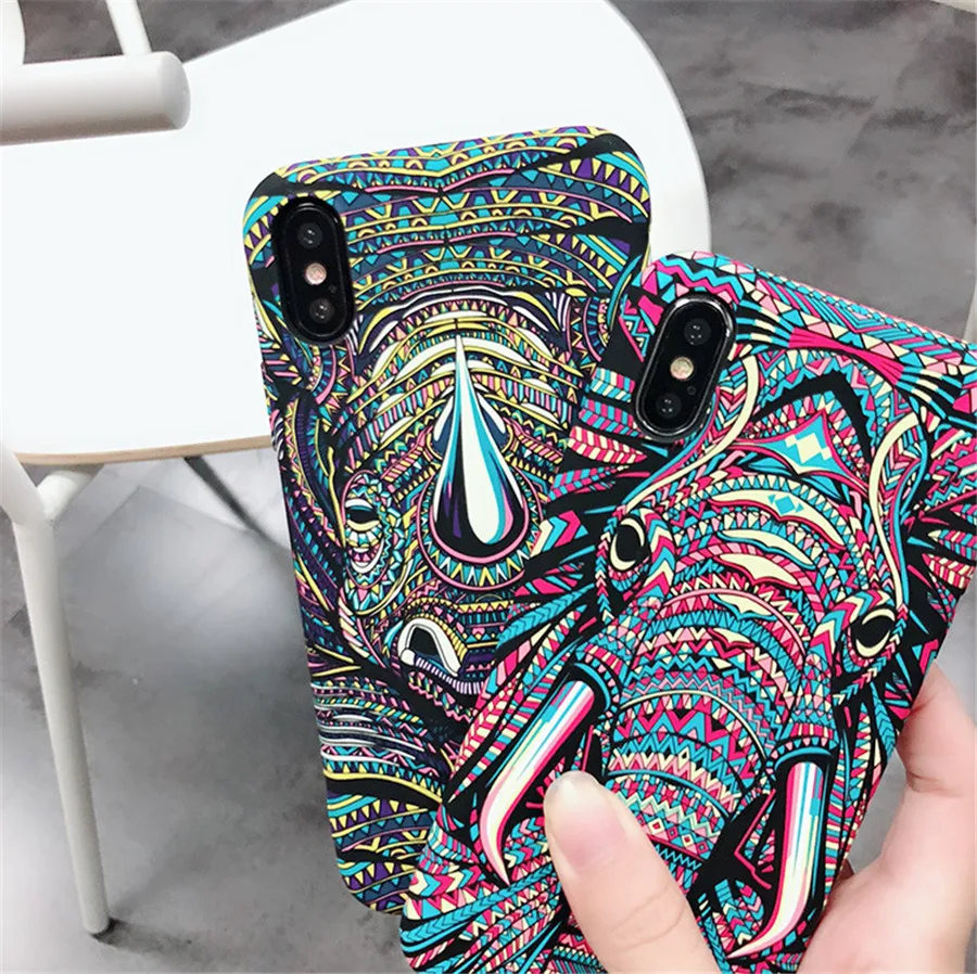 Чехол для iPhone 11 Pro Max XR X XS 8 7 Plus 6 6s Тигр Волк слон ночное свечение силиконовый