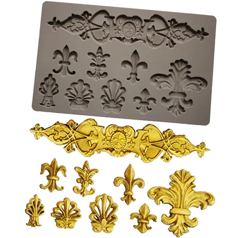 Fleur De Lis & Тотем силиконовые формы Fondant (сахарная) Формы для выпечки торта
