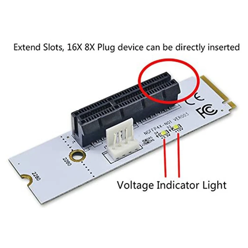 NGFF M.2 To PCI-E 4X Riser Card M2 Key M Pcie X4 Adapter With LED Voltage Indicator For ETH Bitcoin Miner Mining | Компьютеры и офис