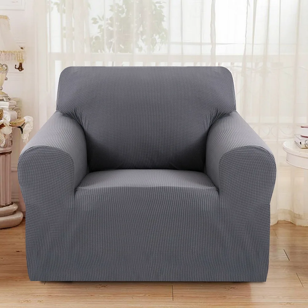 Solid Color Elastic Sofa Cover Knitted Stretch Modern Corner Couch Slipcover Chair Protector Living Room 1/2/3 Seater | Дом и сад