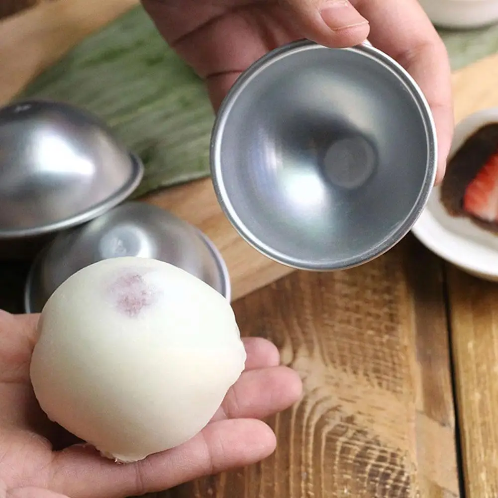 

2PCS DIY Semicircle Sphere Bath Bomb Molds Aluminum Alloy Pastry Mould Mold Ball Sphere Bath Bomb Cake Baking Z5A1
