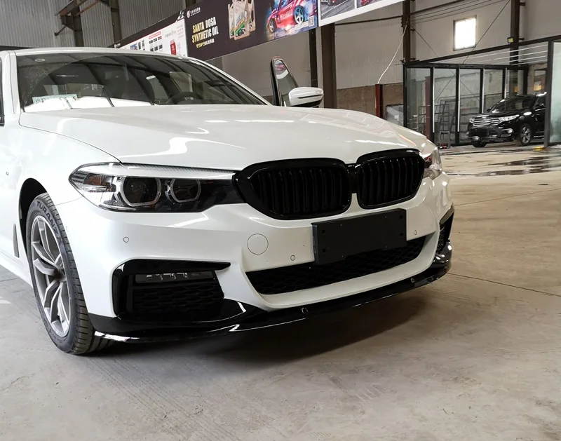 M P стиль PP материал бампер яркие черные передние губы для BMW 5 серии G30 G38 525i 530i