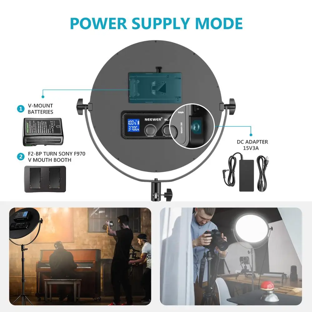 Neewer светодиодный Би Цвет Studio круглый светильник ing ультра тонкий студийная край