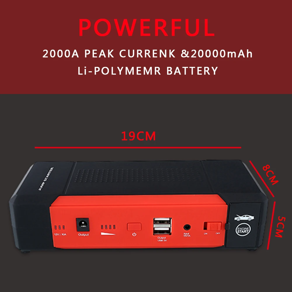 Ультратонкий литиевый стартер 2000 а пиковый Усилитель мощности аккумулятора
