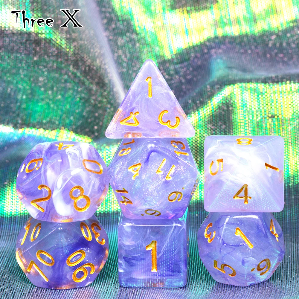 Забавные настольные игры 7 шт. игральные кости-многогранники с эффектом