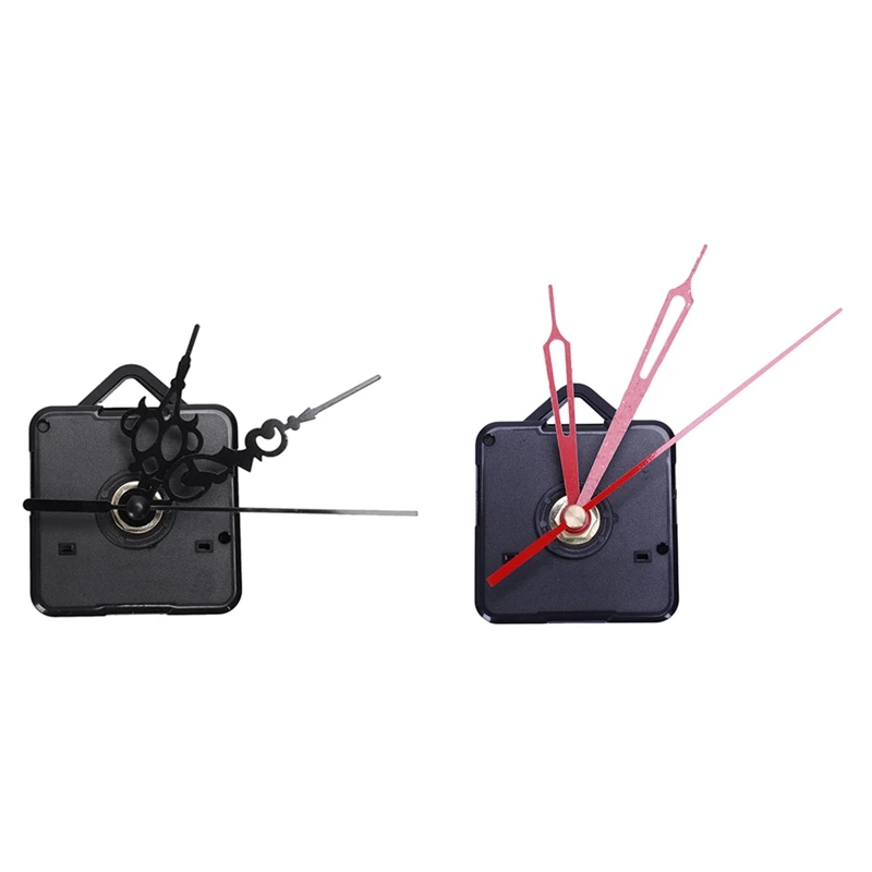 

2 Set Mechanism Black Diy Repair Parts Kit Clock Movement Mechanism-Black + Red & Black