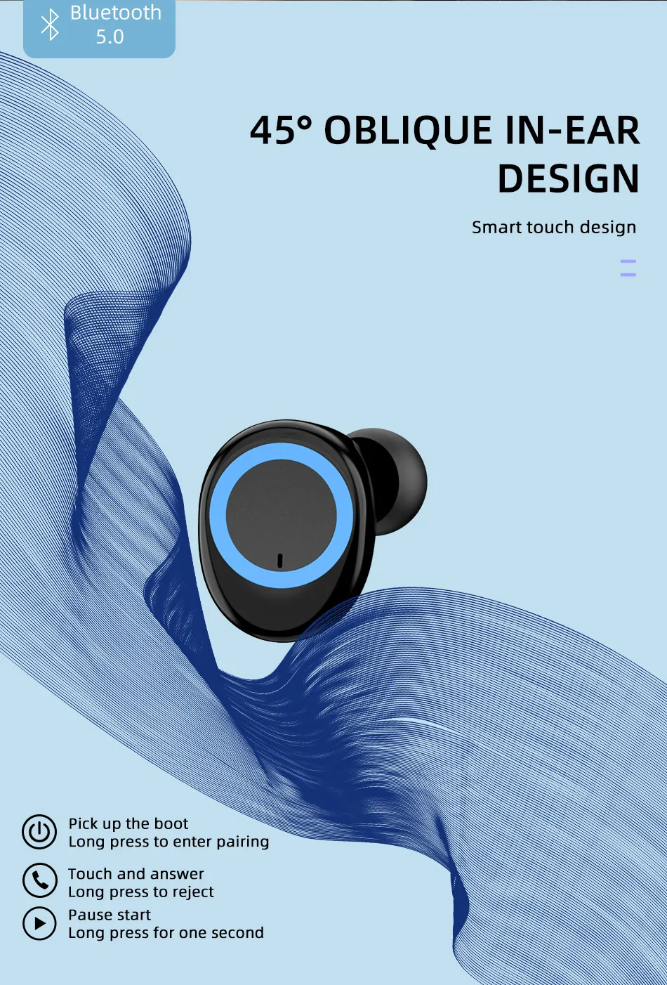 TWS 5,0 Bluetooth наушники 3D стерео беспроводные наушники HiFi Звук без задержки с микрофоном и зарядной коробкой для всех телефонов