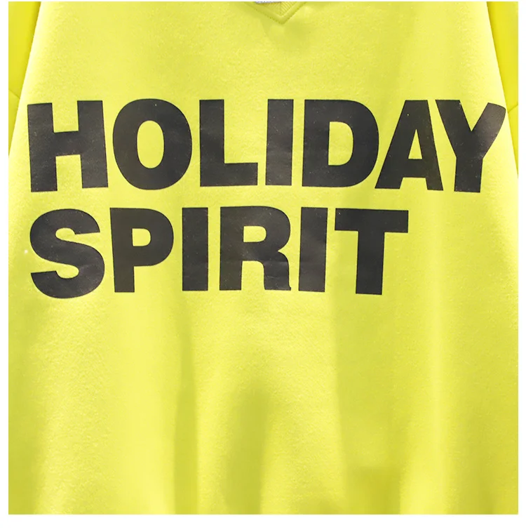 

Vefadisa Blue Pink Yellow Fashion Letter Print Women Sweatshirt 2021 Autumn V-Neck Pullovers Coat Oversize Female Coat QYF5924