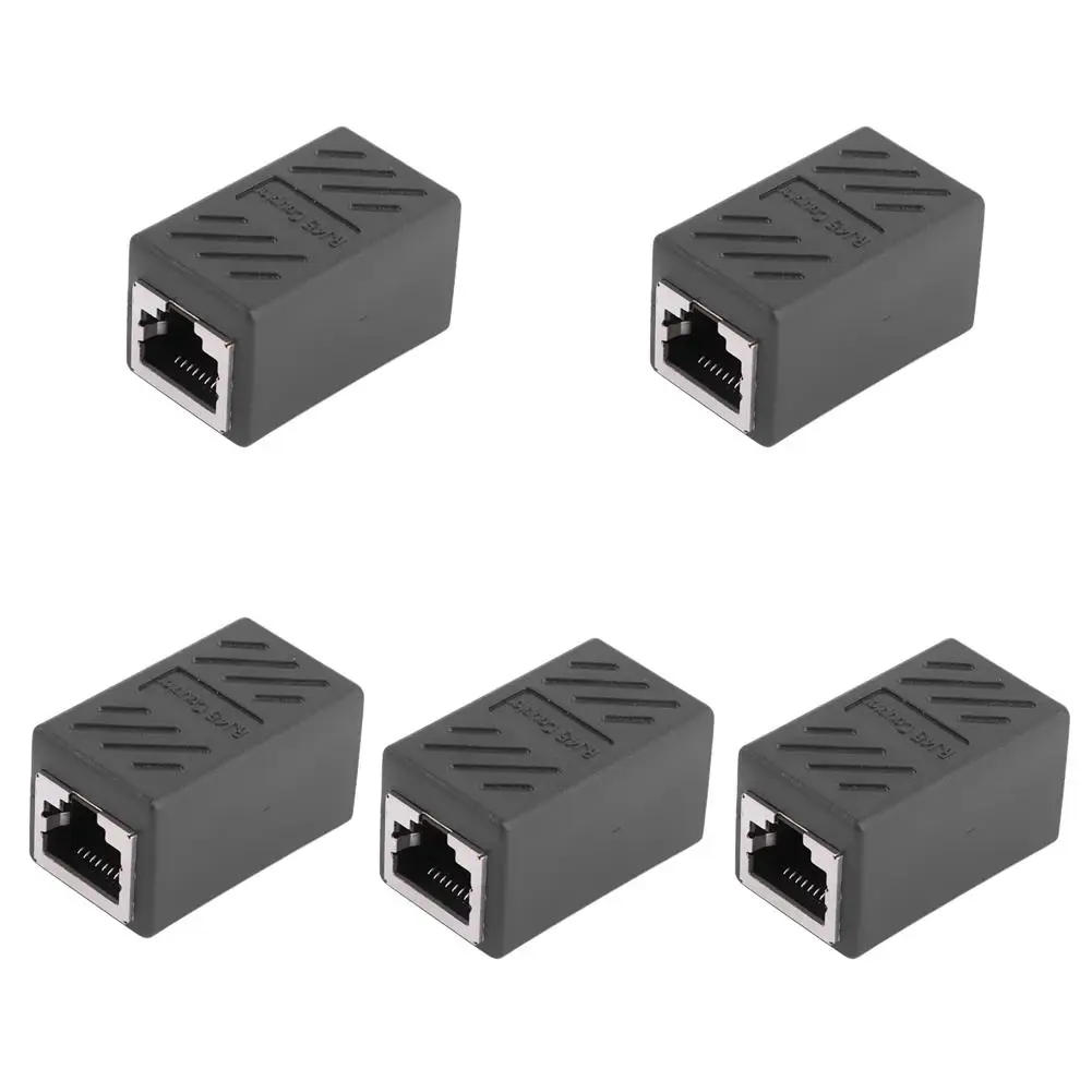 

5 Pack Rj45 Inline Coupler Female To Female Cat7 Cat6 Cat5e Ethernet Lan Network Cable Adapters Converter Connectors